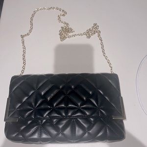 Black and gold pleather crossbody bag by LIKE DREAMS